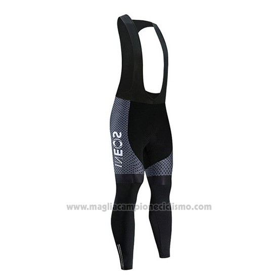 2019 Abbigliamento Ciclismo Castelli Ineos Nero Rosso Manica Lunga e Salopette